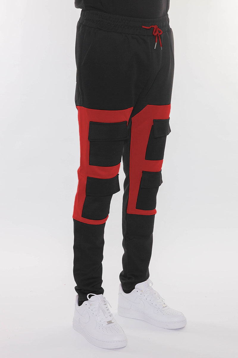 COLOR BLOCK CARGO TRACK PANTS