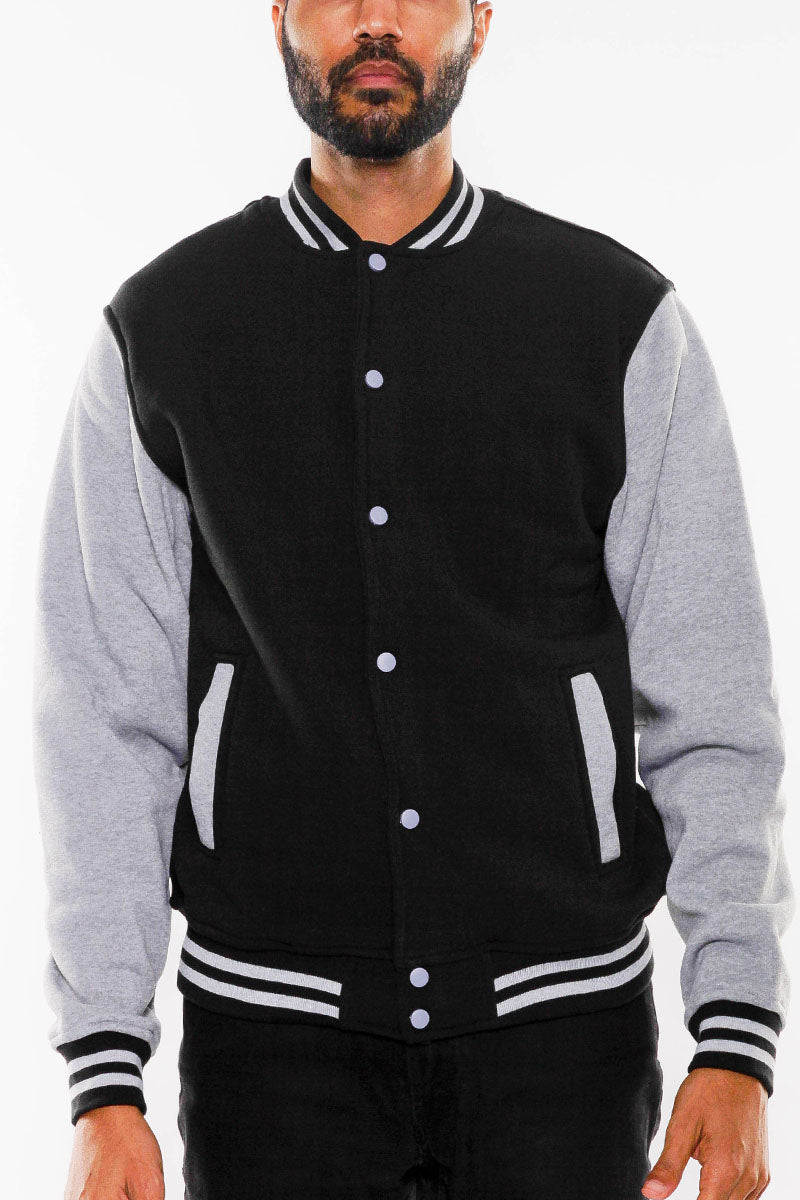 FLEECE VARSITY JACKET