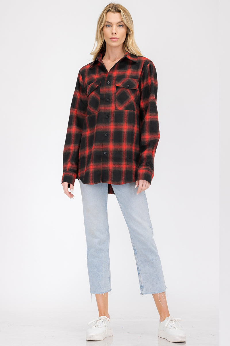 Oversize Boyfriend Plaid Checkered Flannel