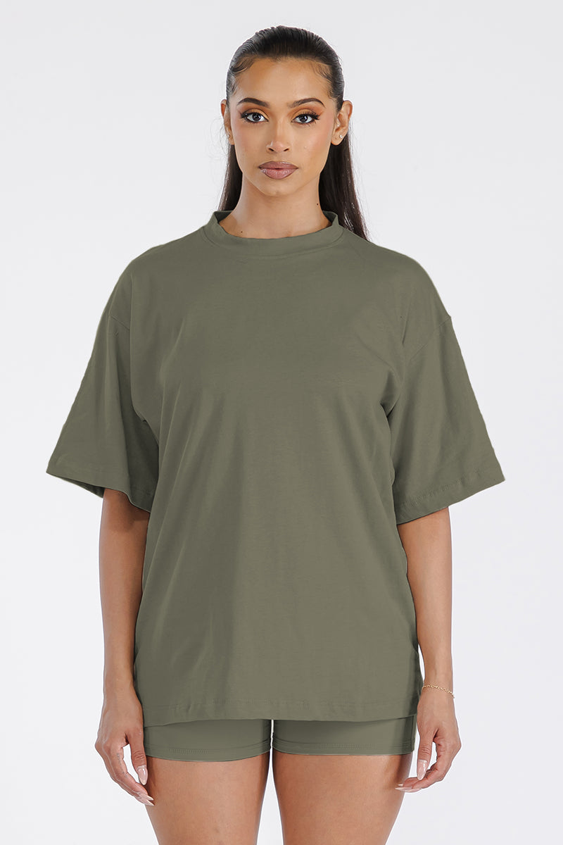 Womens Boyfriend Oversized Drop Shoulder Tee