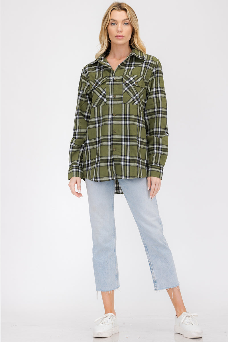 Oversize Boyfriend Plaid Checkered Flannel