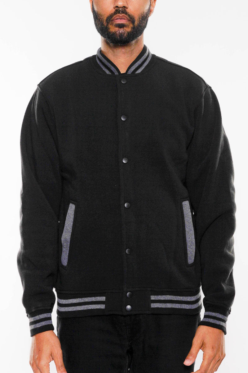 FLEECE VARSITY JACKET