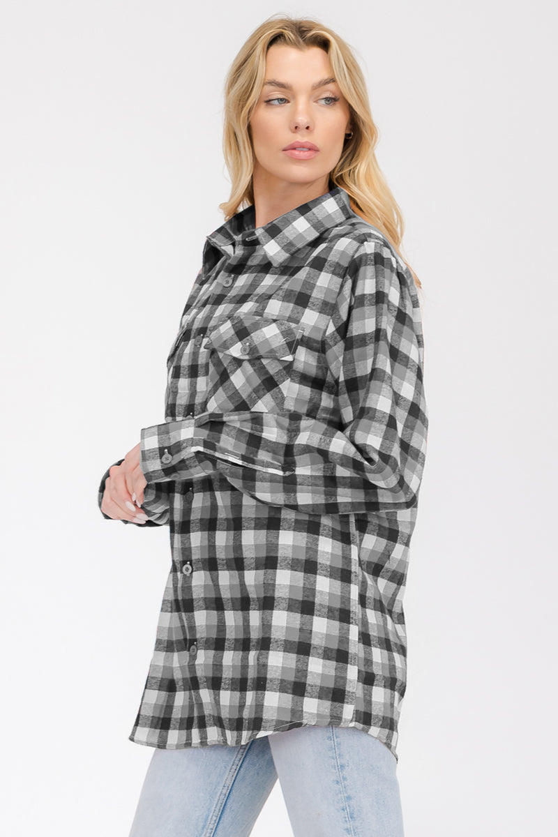 Oversize Boyfriend Plaid Checkered Flannel