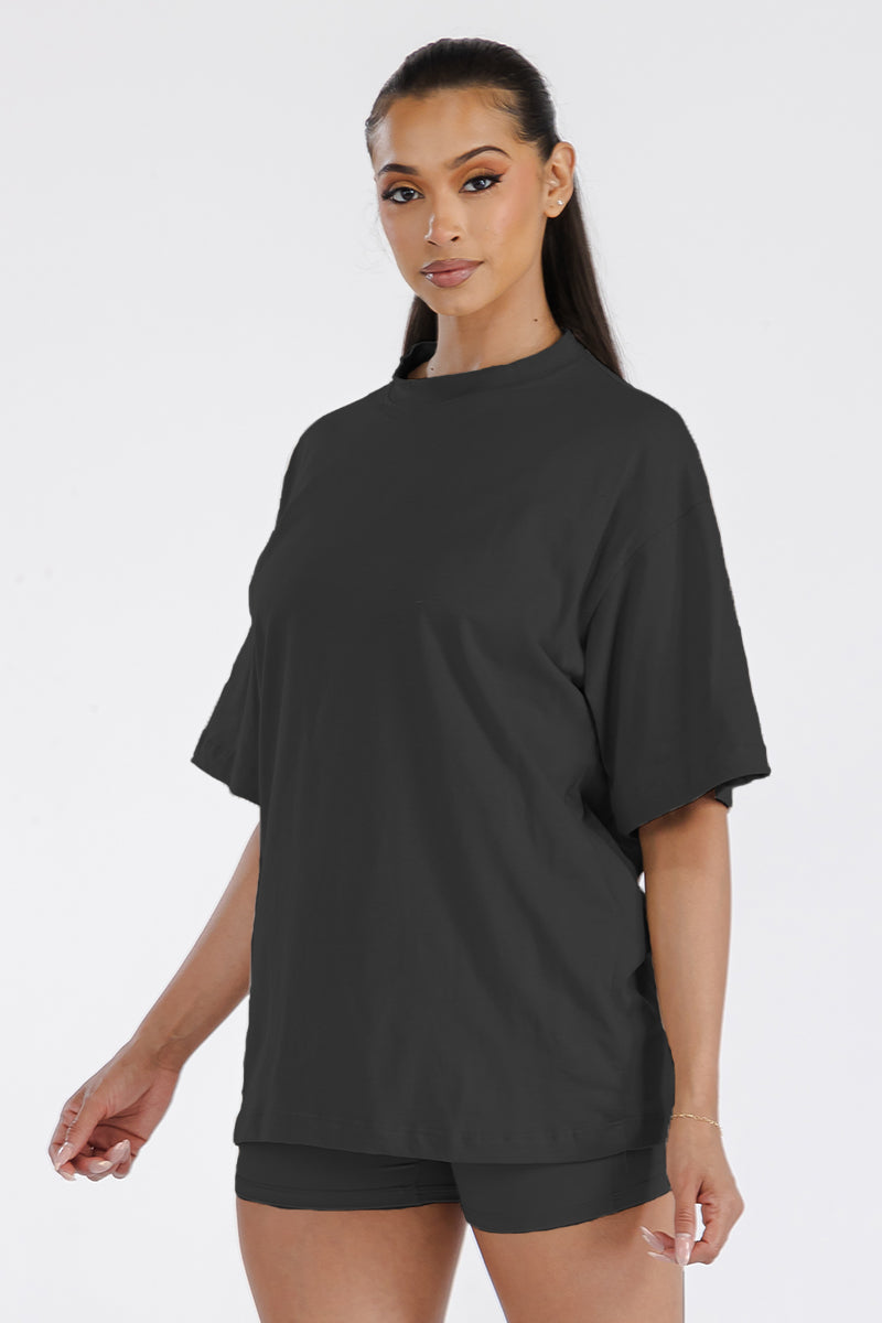 Womens Boyfriend Oversized Drop Shoulder Tee