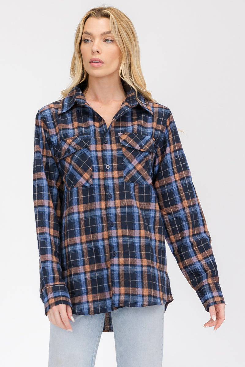 Oversize Boyfriend Plaid Checkered Flannel