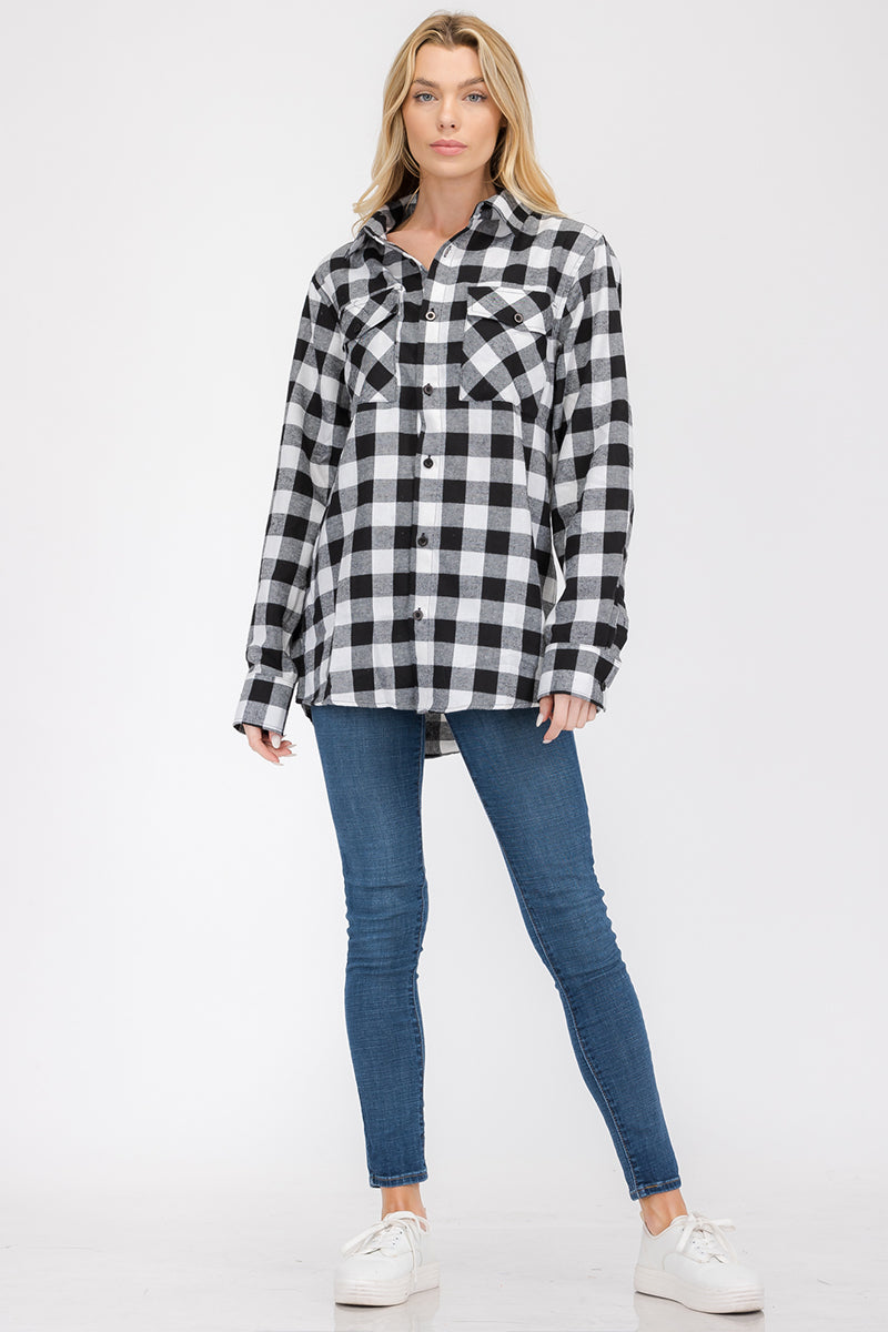 Oversize Boyfriend Plaid Checkered Flannel