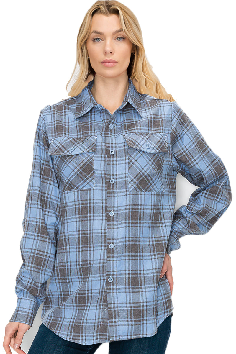 Oversize Boyfriend Plaid Checkered Flannel