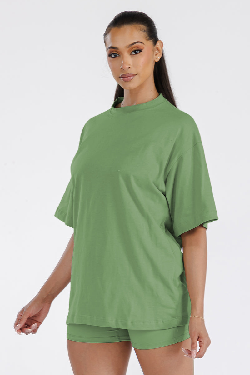 Womens Boyfriend Oversized Drop Shoulder Tee