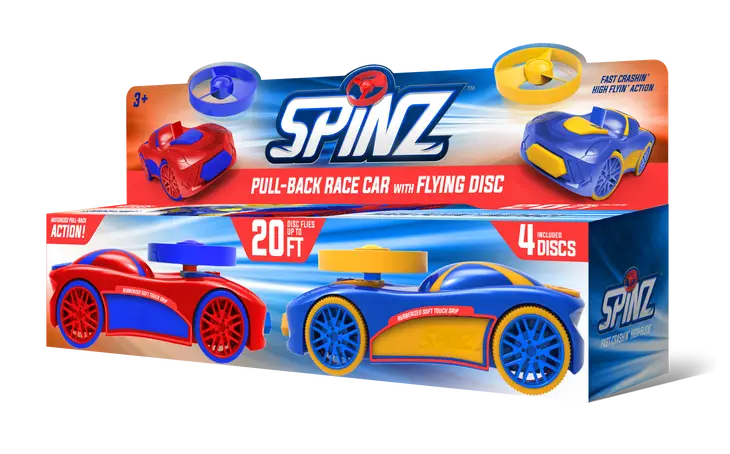 Pull Back Race Car with Flying Discs (2 Pack Assortment)