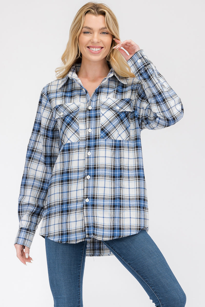 Oversize Boyfriend Plaid Checkered Flannel