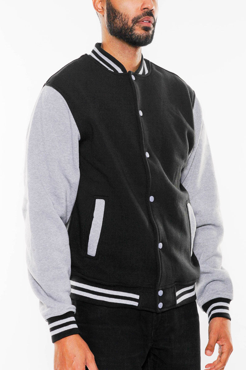 FLEECE VARSITY JACKET