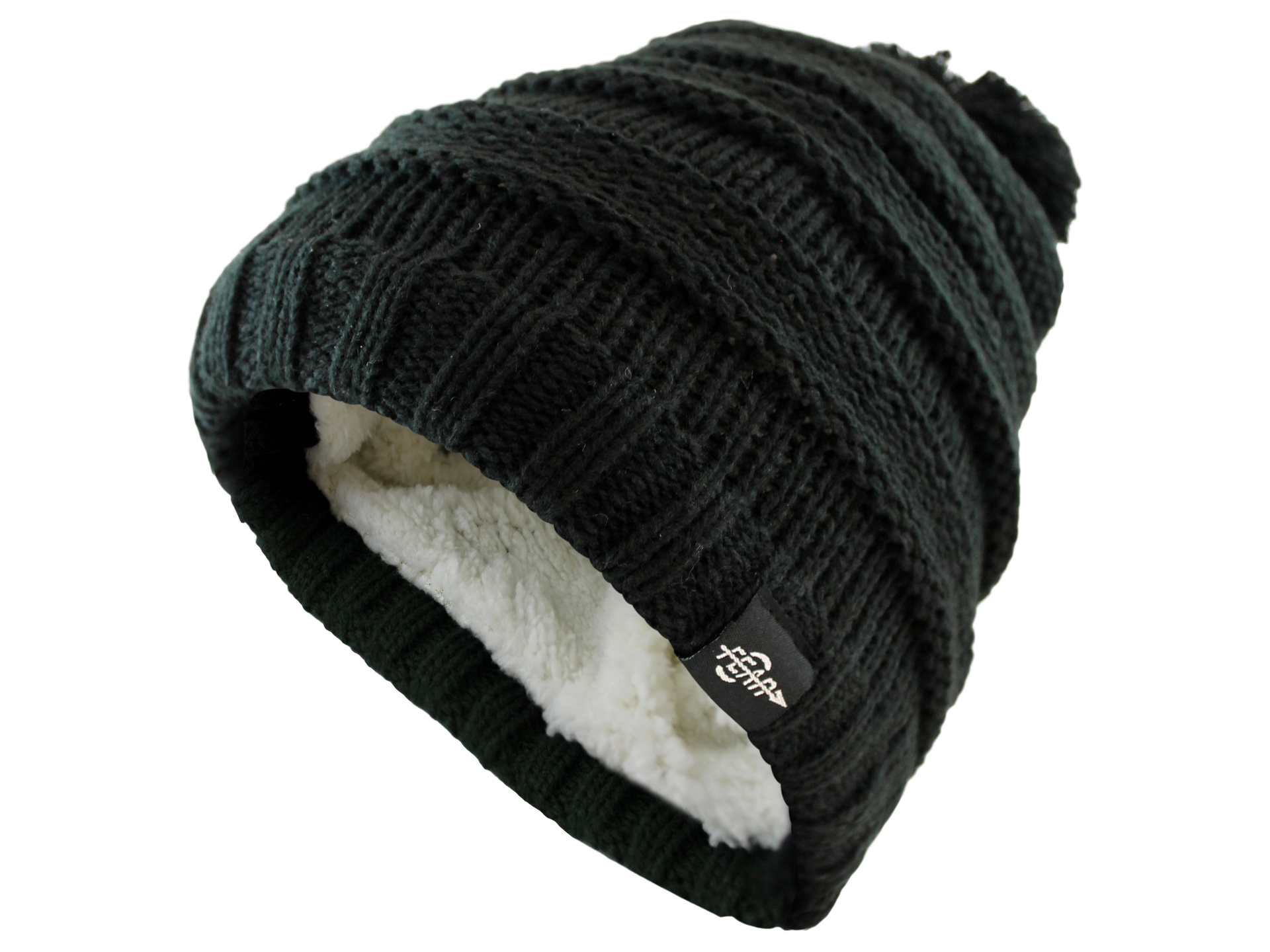 Warmest Plush Insulated Black Beanie Hat Winter Beanies Knitted Warm