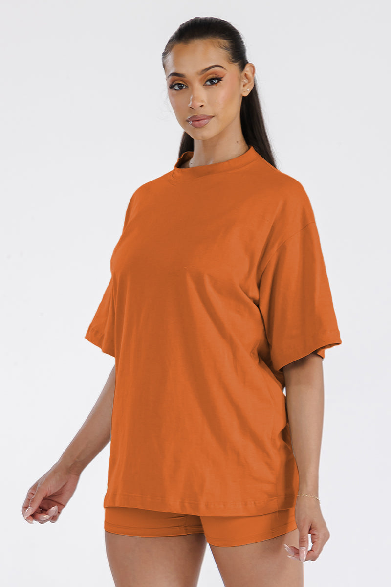 Womens Boyfriend Oversized Drop Shoulder Tee