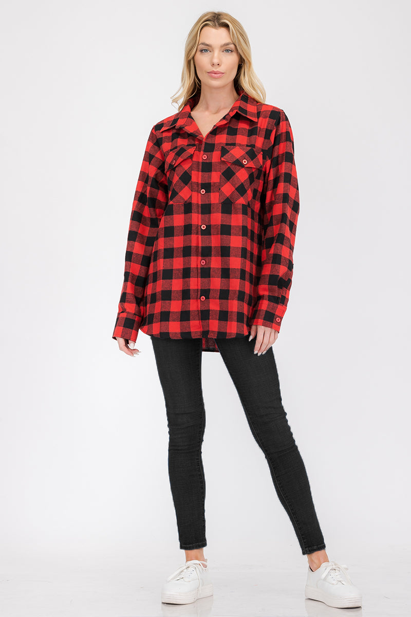 Oversize Boyfriend Plaid Checkered Flannel