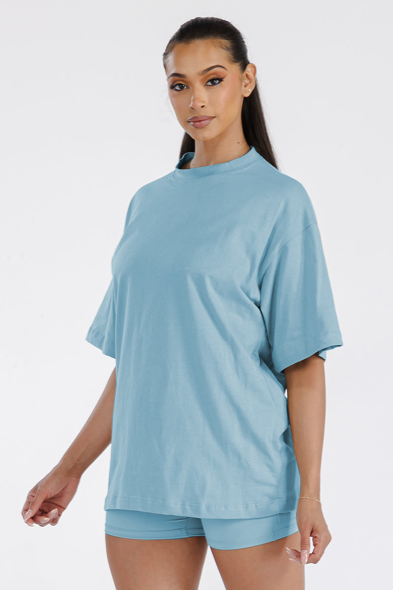 Womens Boyfriend Oversized Drop Shoulder Tee