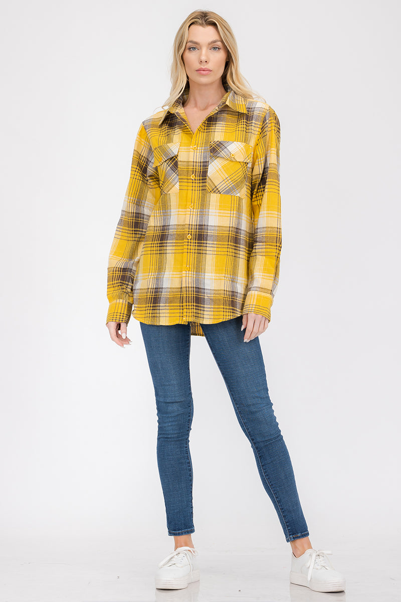 Oversize Boyfriend Plaid Checkered Flannel