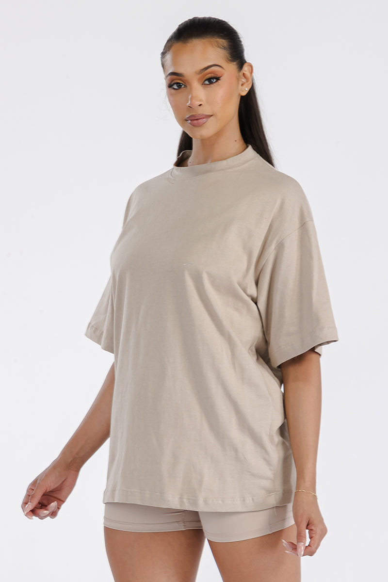 Womens Boyfriend Oversized Drop Shoulder Tee