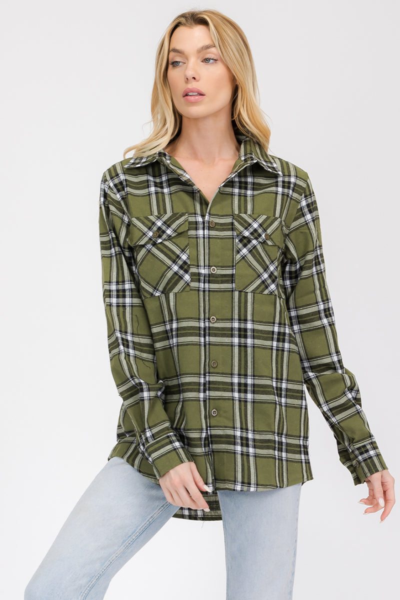 Oversize Boyfriend Plaid Checkered Flannel