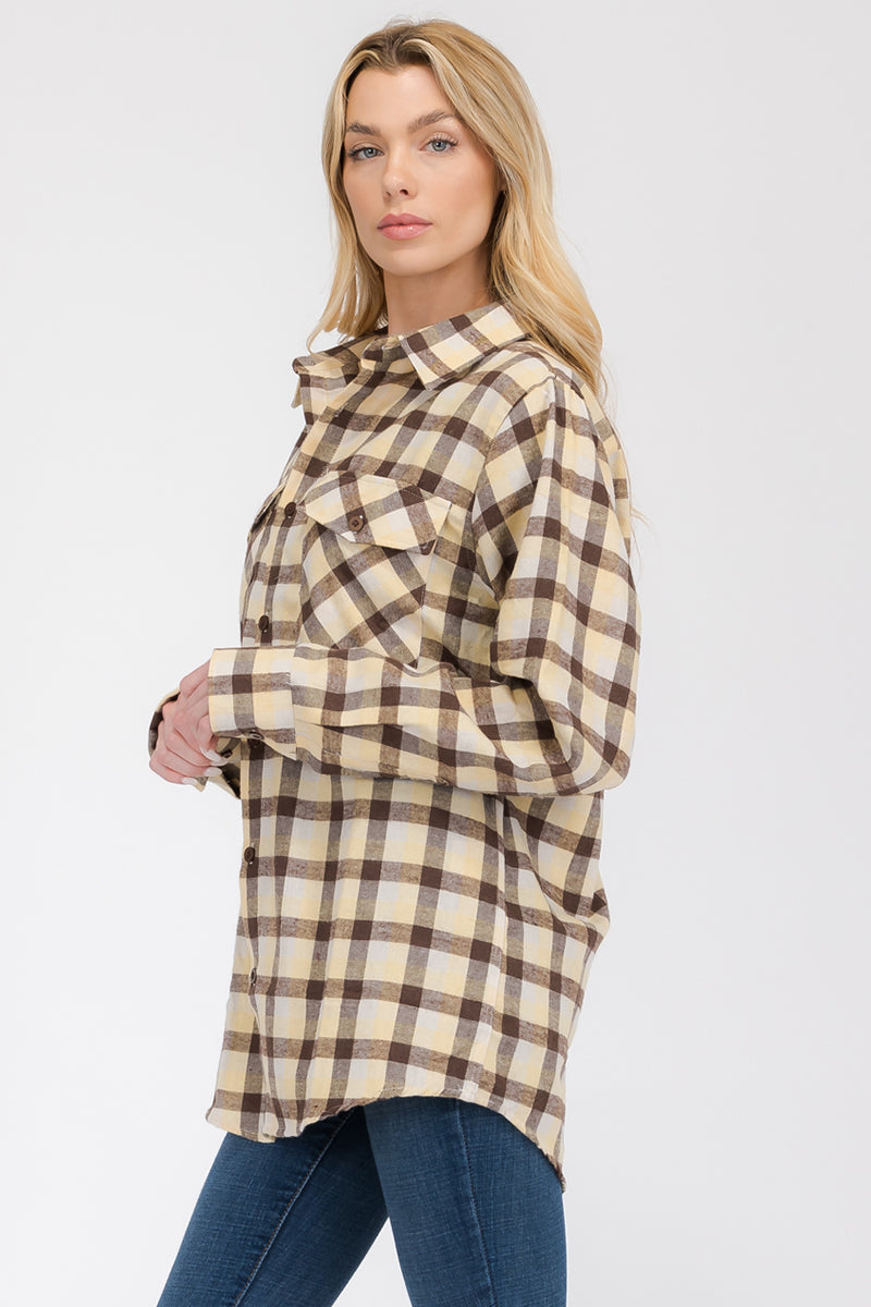 Oversize Boyfriend Plaid Checkered Flannel