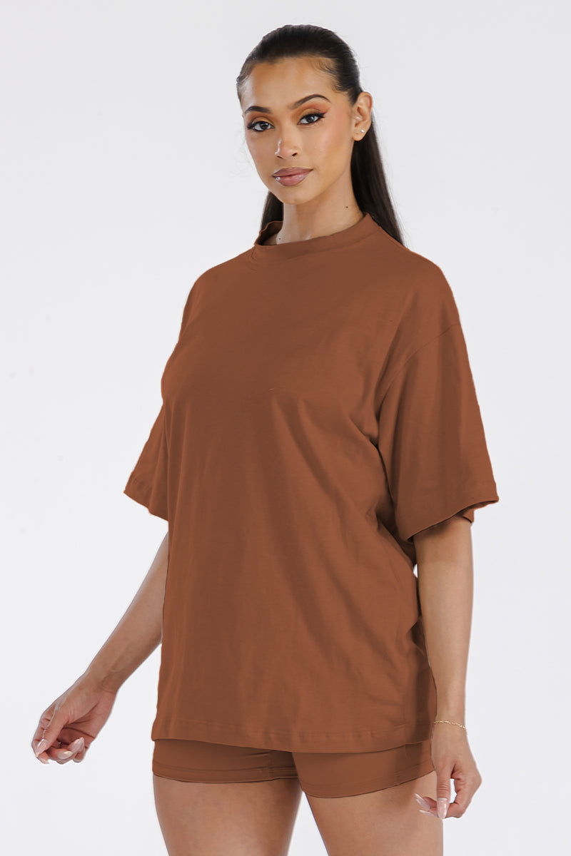 Womens Boyfriend Oversized Drop Shoulder Tee