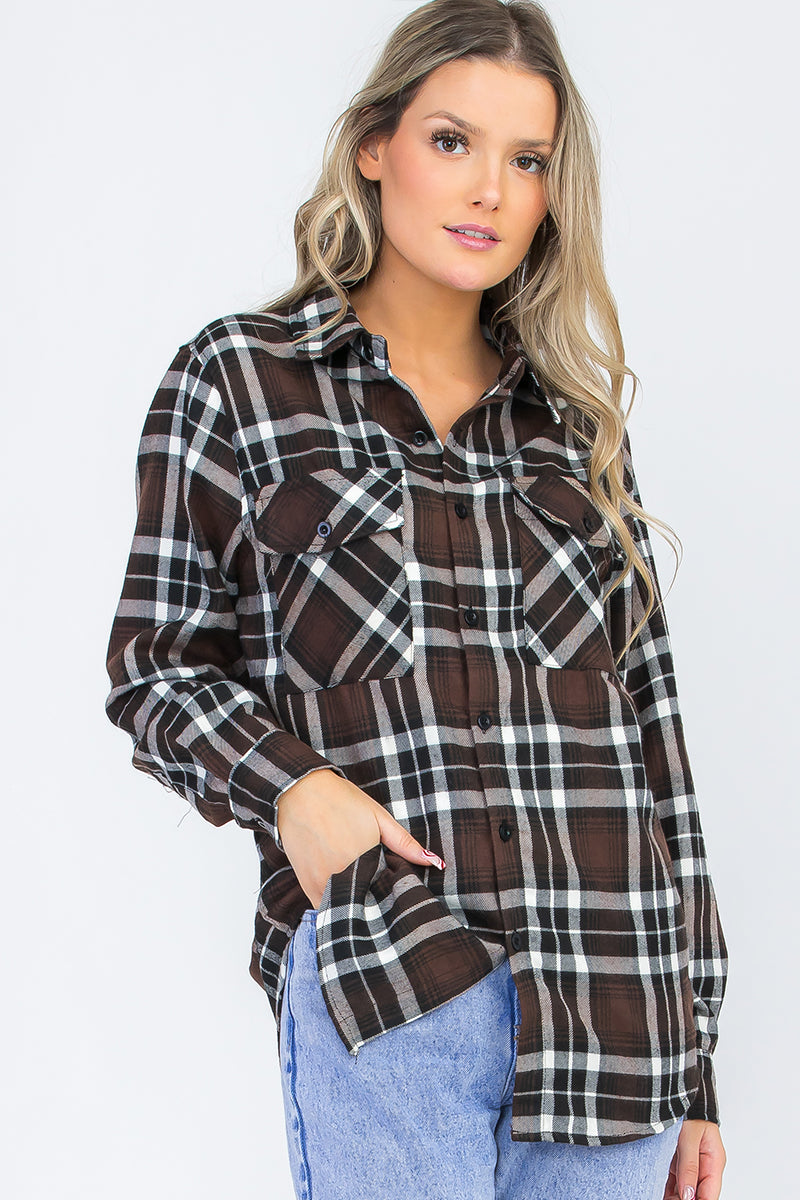 Oversize Boyfriend Plaid Checkered Flannel