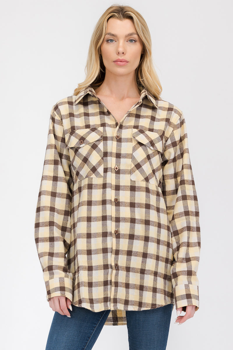 Oversize Boyfriend Plaid Checkered Flannel