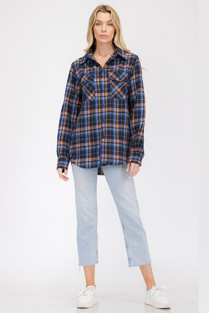 Oversize Boyfriend Plaid Checkered Flannel