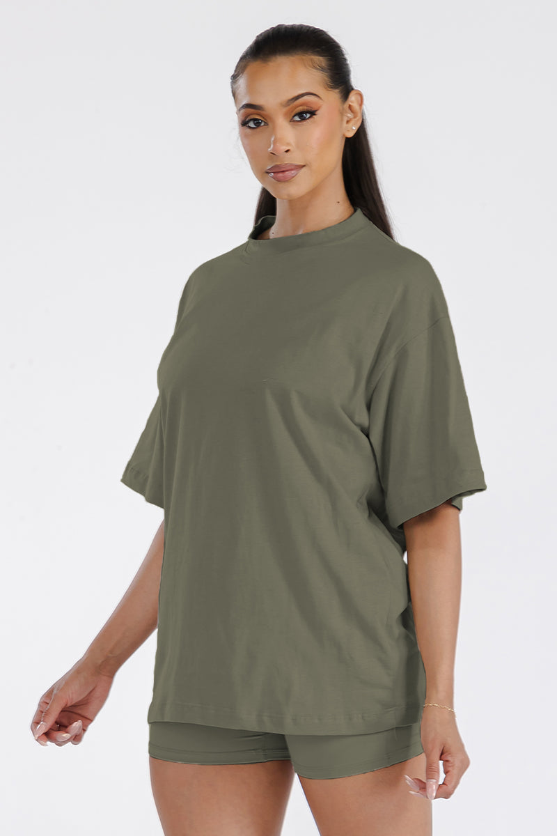 Womens Boyfriend Oversized Drop Shoulder Tee