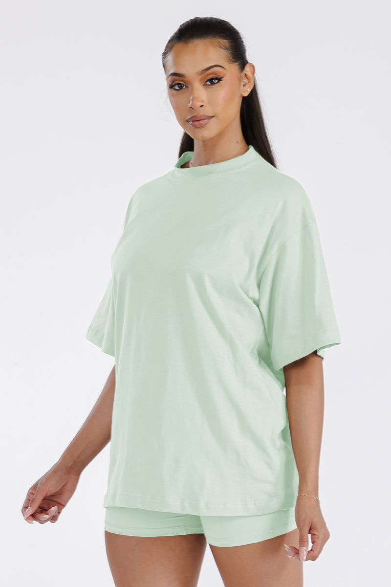 Womens Boyfriend Oversized Drop Shoulder Tee