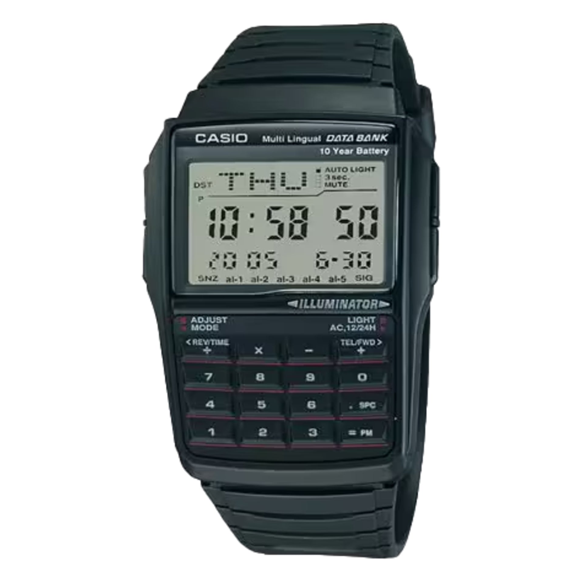 Casio Men’s Data Bank Digital Calculator Resin Watch Black - DBC-32-1ACF