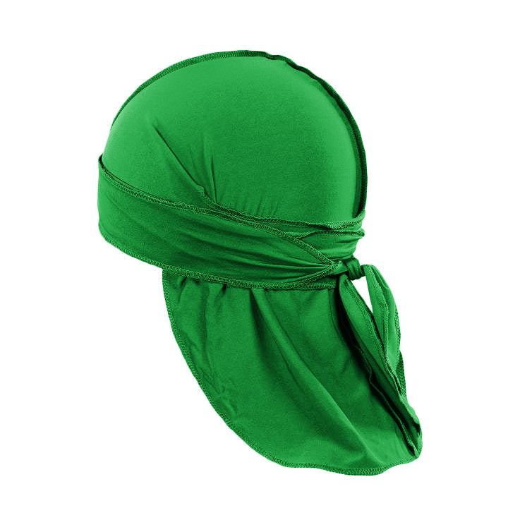 6 Pack Durags for Men Stylish Waves Headscarf & Doo Rag Tail (Green)