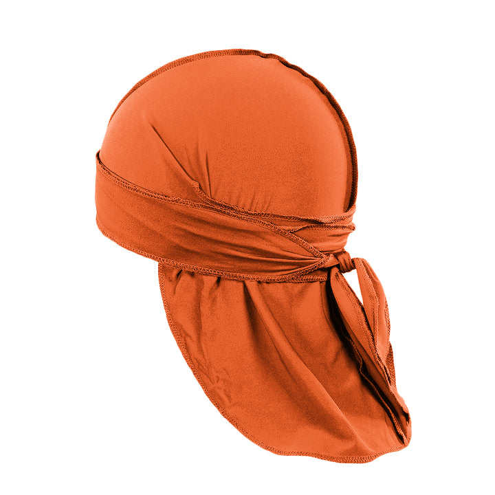 30 Pack Men's Waves Durags Stylish Headscarf with Doo Rag Tail (Orange)