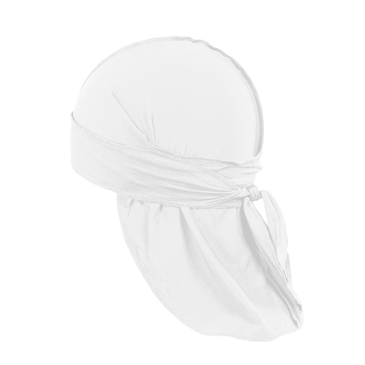 30 Pack Men's Waves Durags Stylish Headscarf with Doo Rag Tail (White)