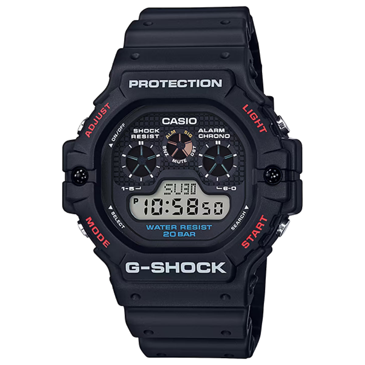 Casio G-SHOCK Men's Black Dial Digital Watch Black Resin Strap - DW-5900-1DR