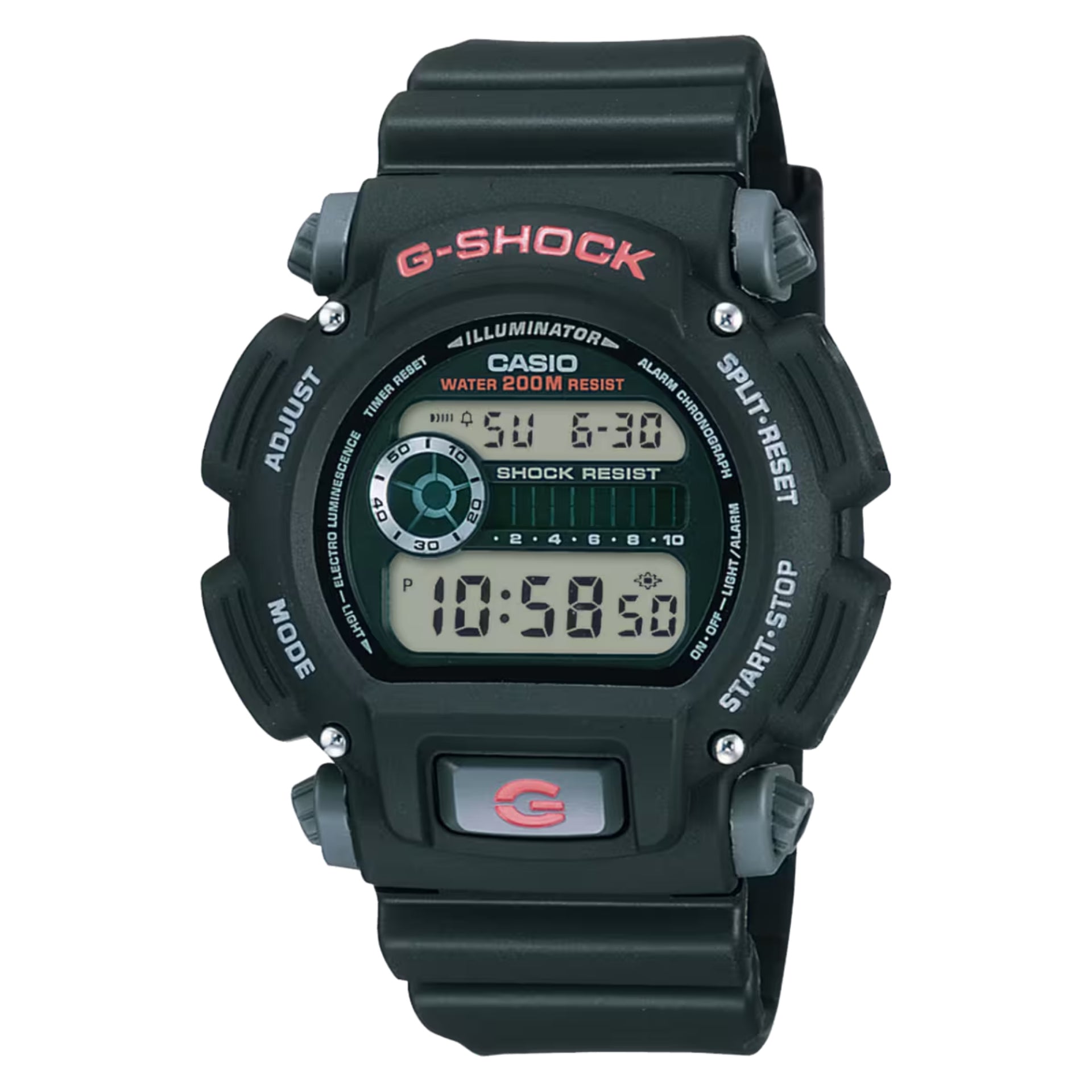 Casio G-SHOCK Men's Black Dial Digital Watch Black Resin Strap - DW-9052-1VDR