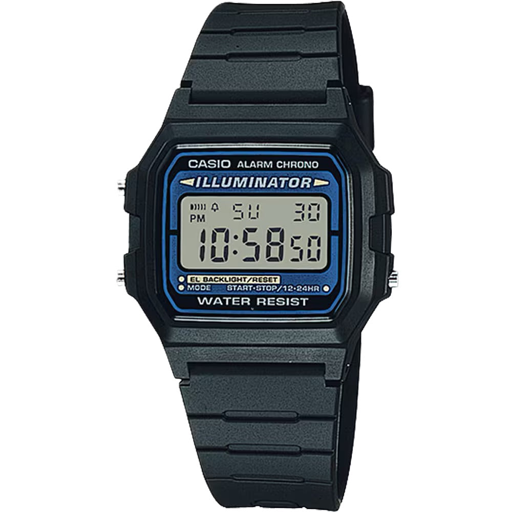 Casio Men's Illuminator Digital Watch with Blue Backlight - F-105W-1A
