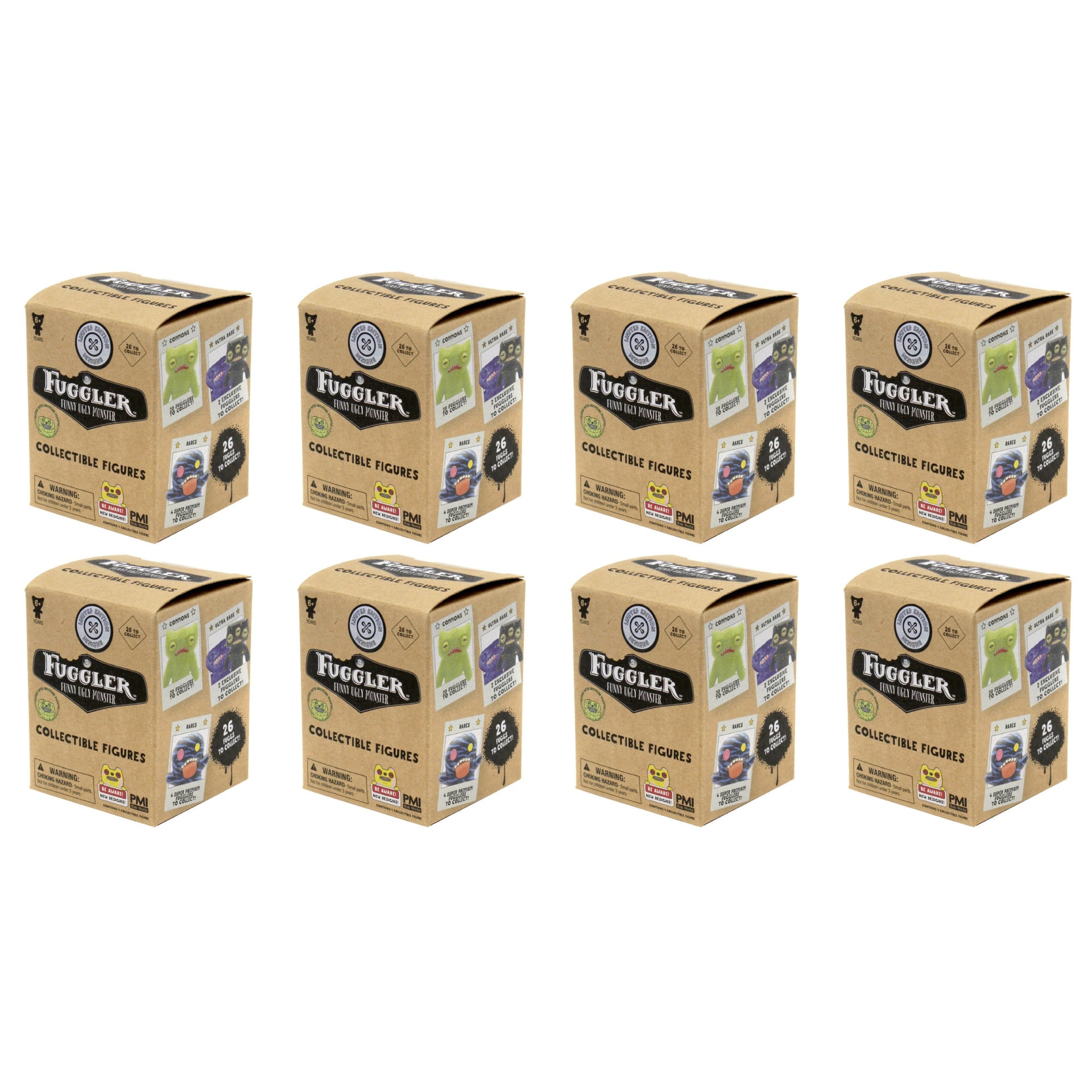 Pack of 8 Zuru Fuggler Mystery Collectible Mini Figures Limited Edition Designs