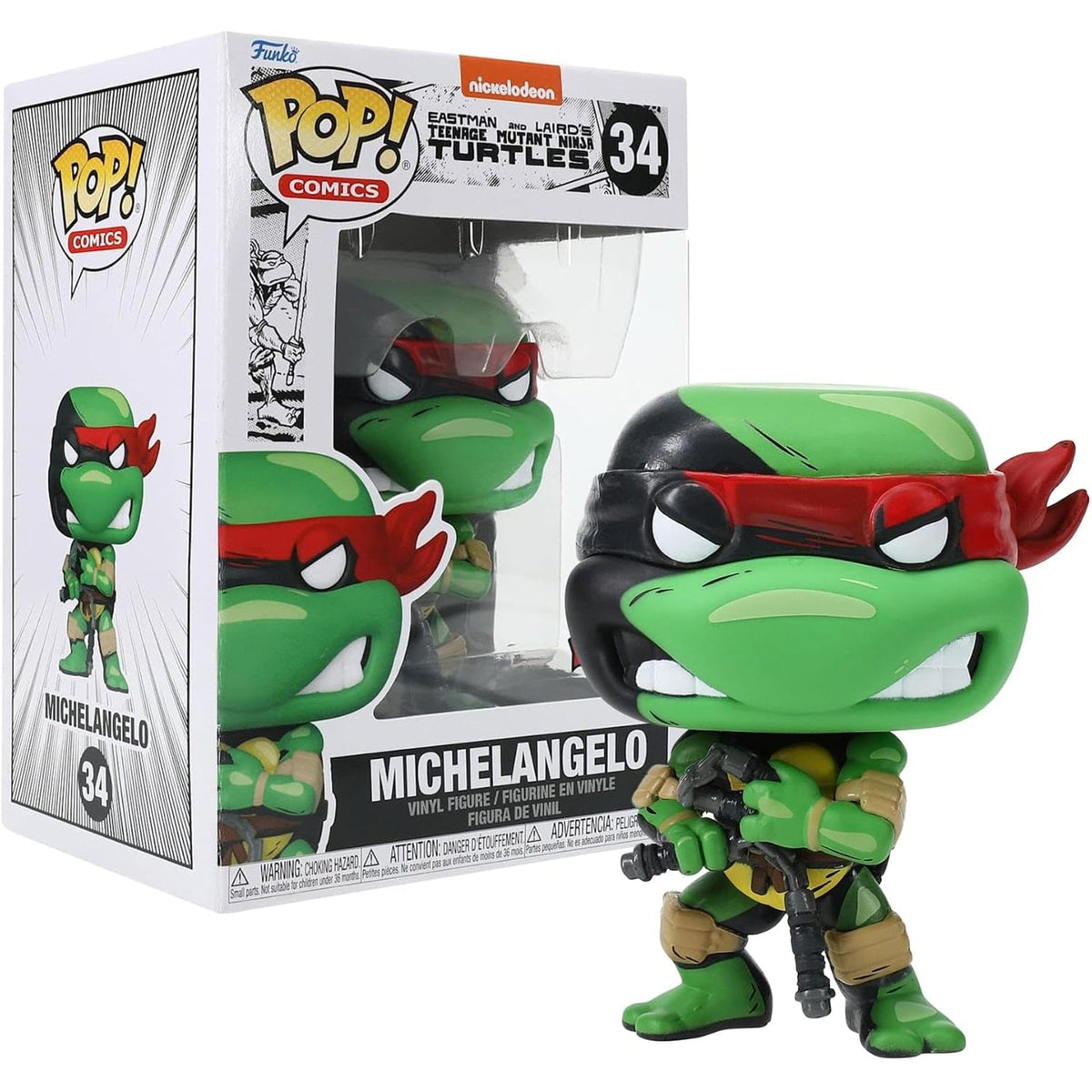 Funko Pop TMNT: Michelangelo (Classic) 4-Inch Vinyl Figure #34