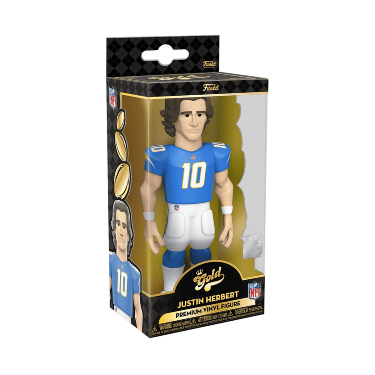 NFL Stars: Chargers Justin Herbert Funko  Pop 4 Inch Vinyl Gold Figure