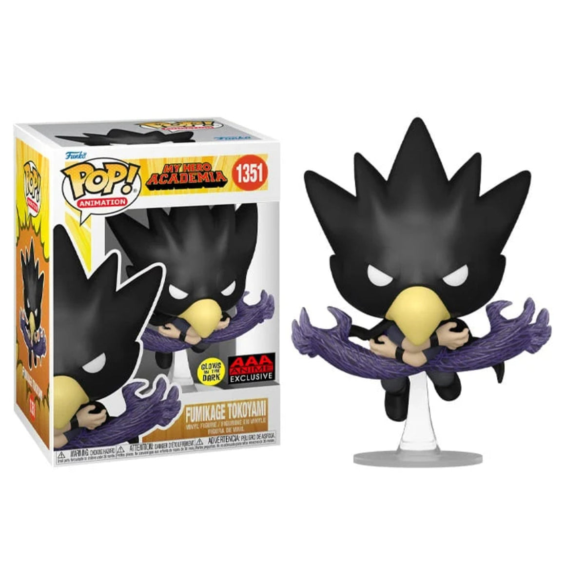 Funko Pop My Hero Academia: Fumikage Tokoyami (Fallen Angel, Glow) 4-Inch Figure #1351