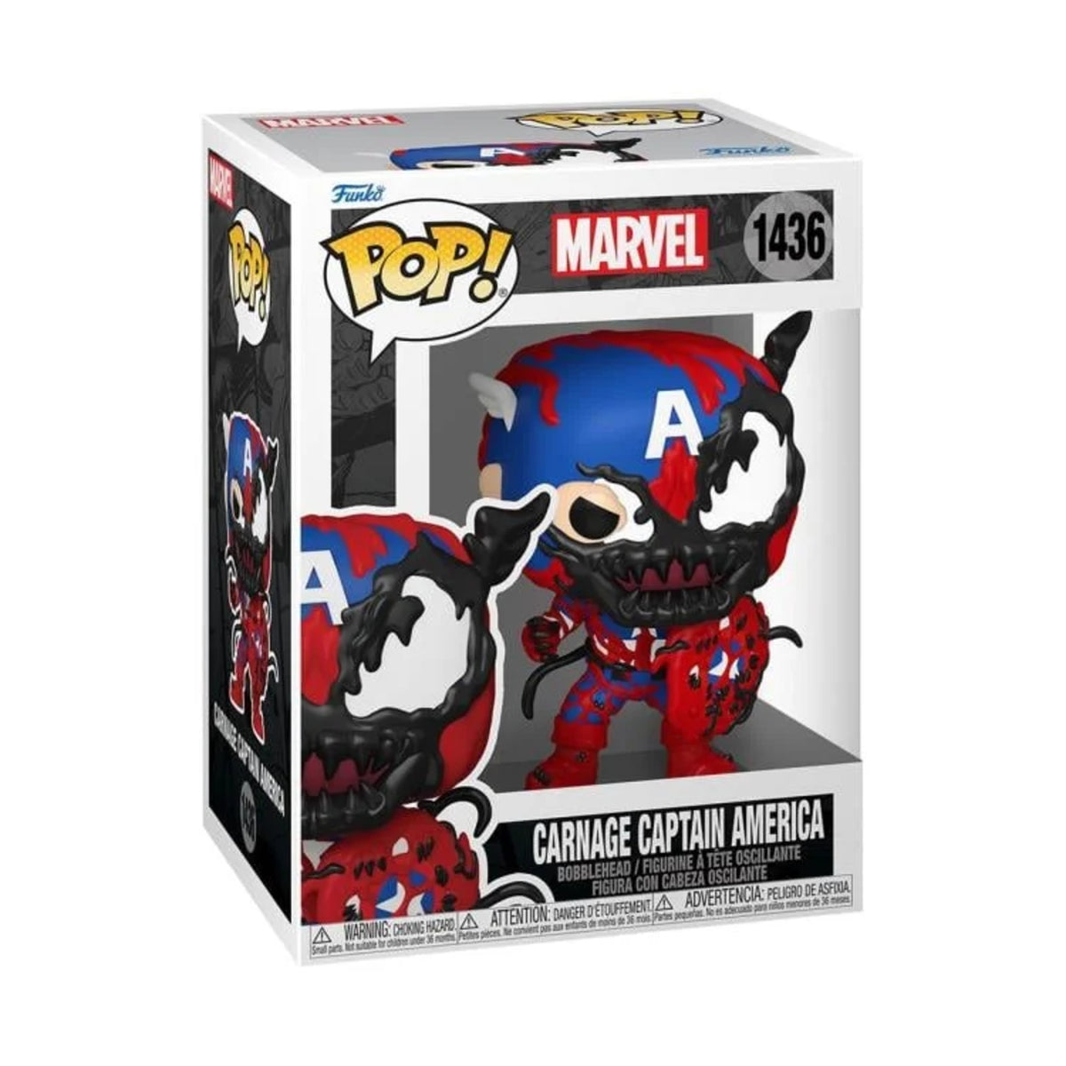 Funko Pop Marvel: Carnageized Captain America 4-Inch Vinyl Figure #1436