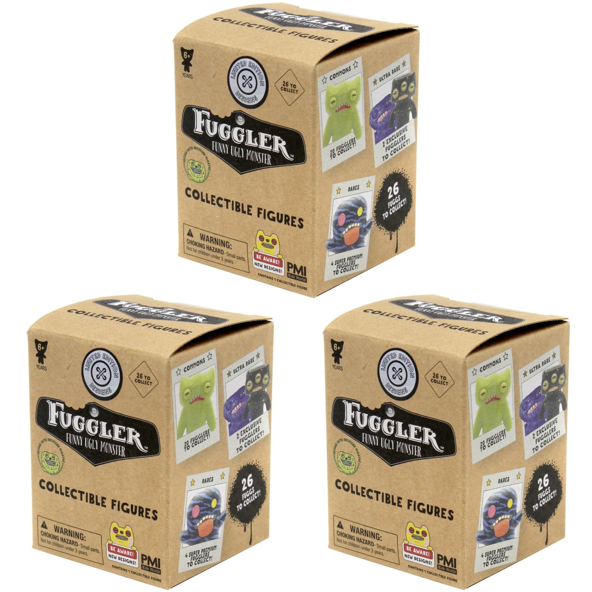 Set of 3 Zuru Fuggler Mystery Collectible 3.5 Inch Figures Limited Edition Designs