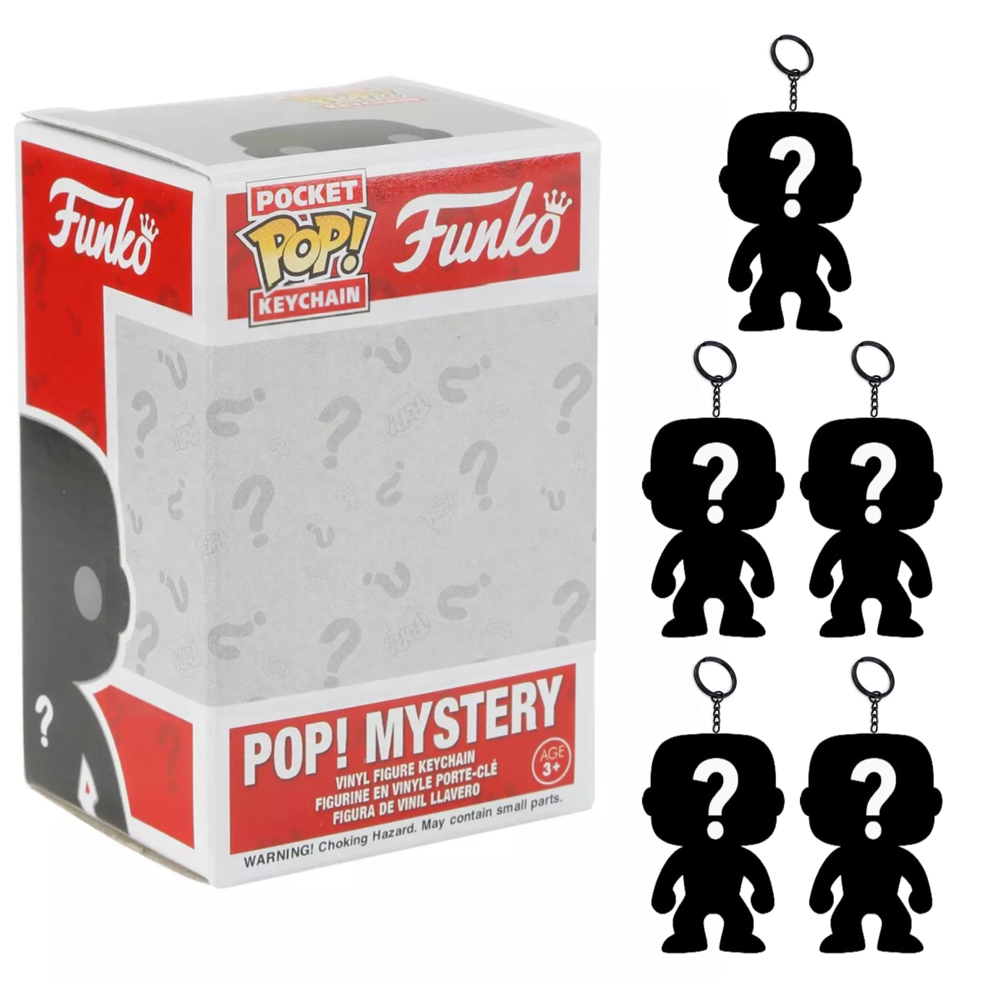 Pack of 5 Surprise Mystery Mini Funko Pocket Pop! Keychains Randomly Selected