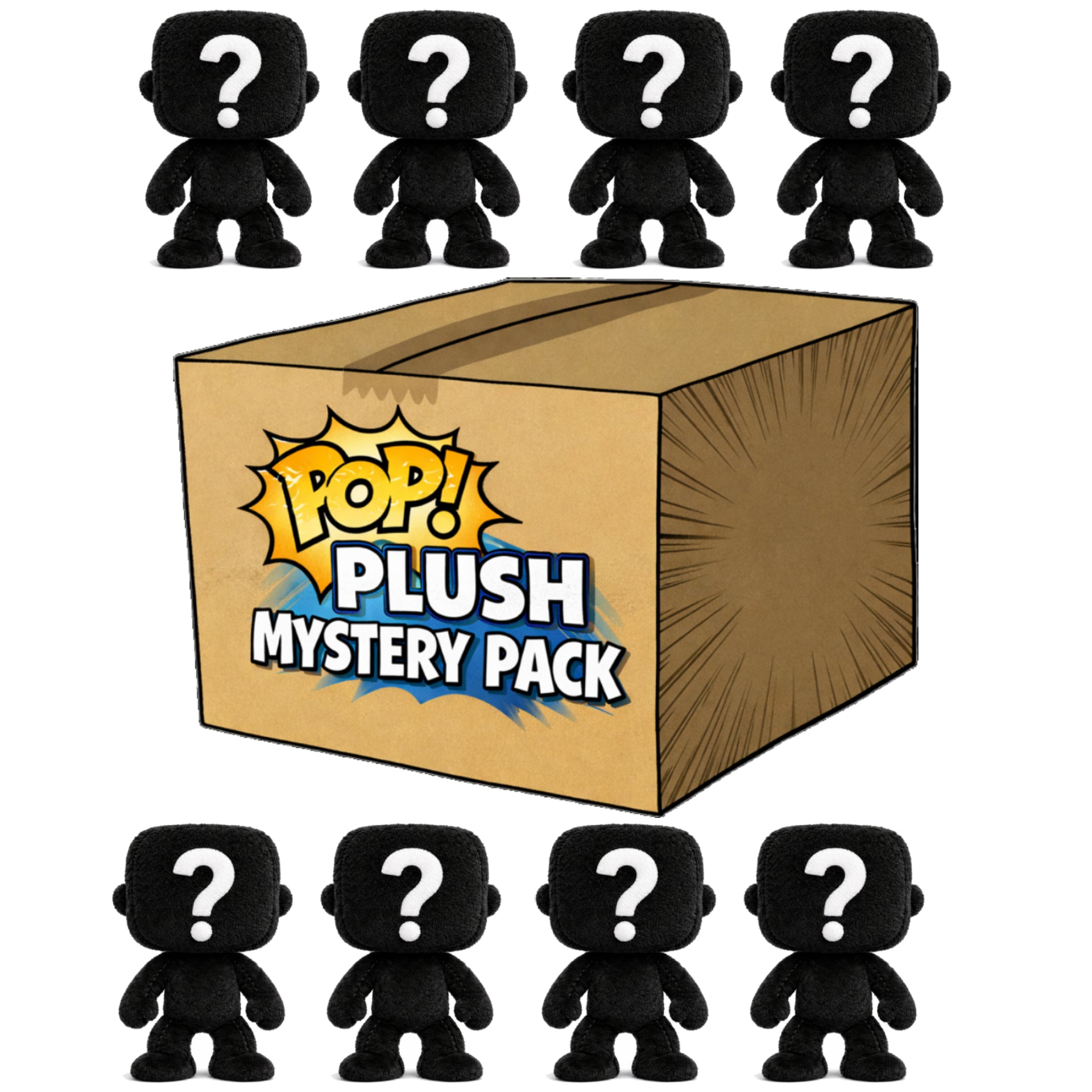 Pack of 8 Surprise Mystery Soft Funko Pop! Plush Randomly Selected