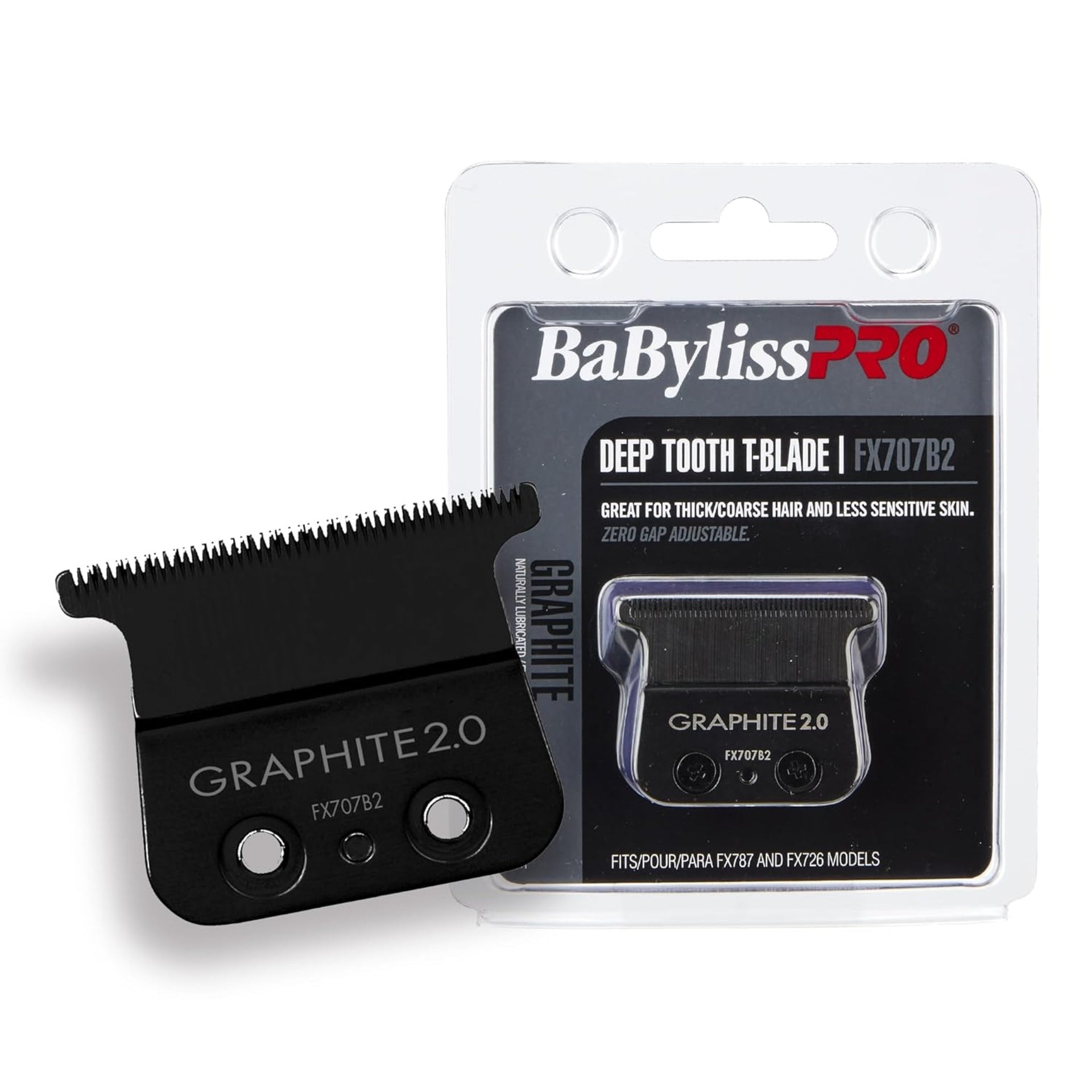 BaBylissPRO Deep Tooth Graphite Replacement T-Blade Professional Trimmer Blade - FX707B2