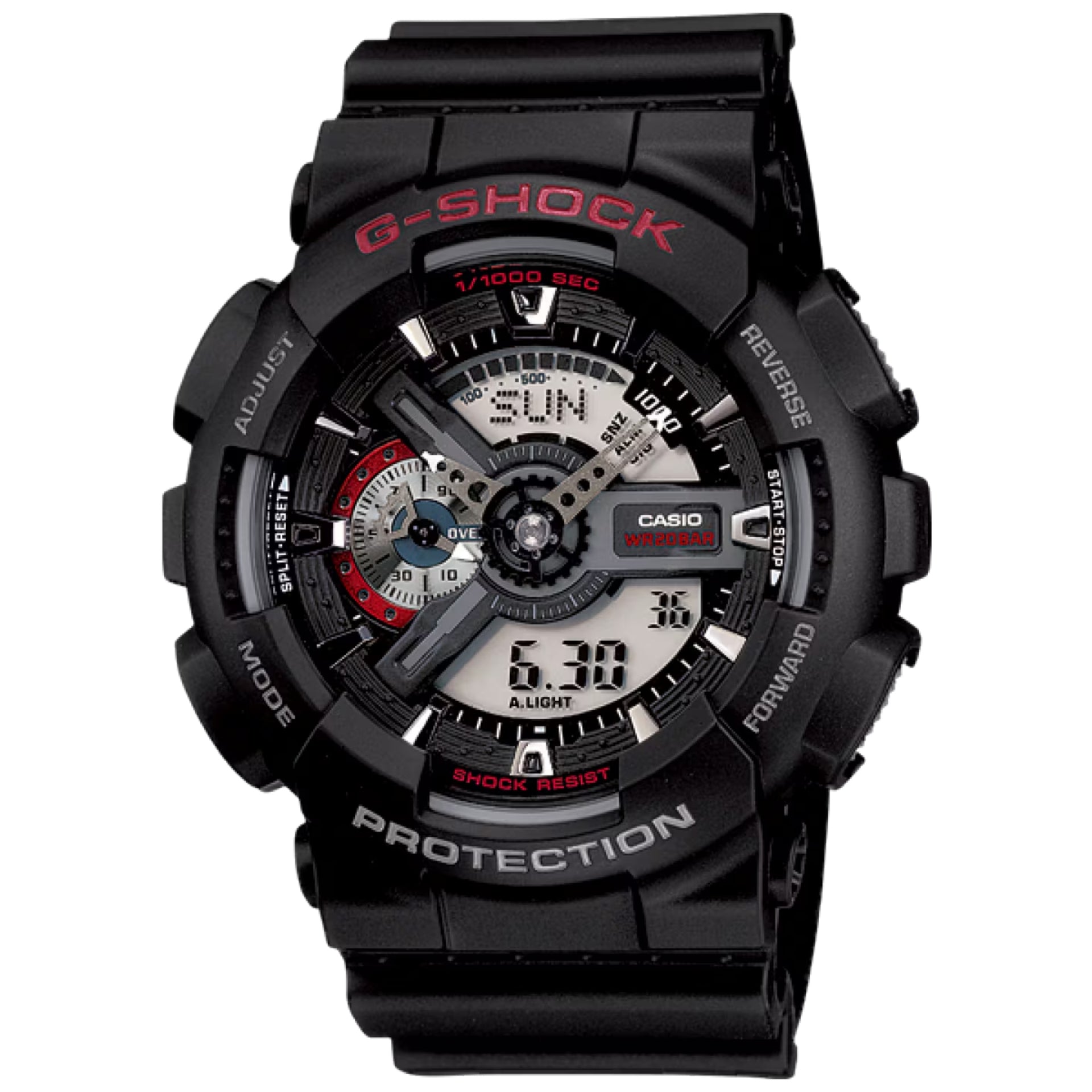 Casio G-SHOCK Men's Black Dial Analog/Digital Watch Black Resin Strap - GA-110-1AHDR