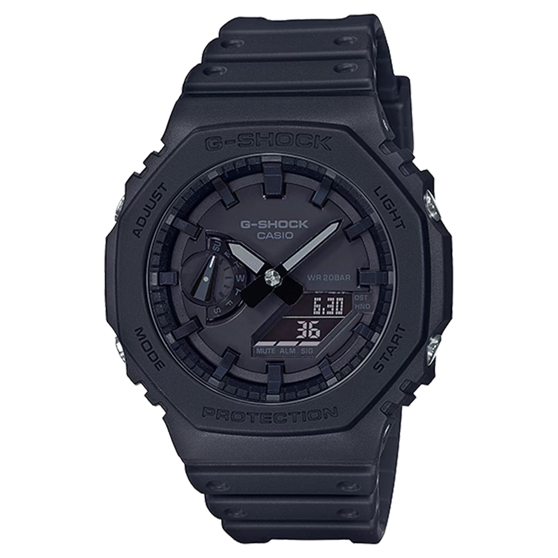 Casio G-Shock Analog Digital Watch with Carbon Core Guard and Slim Octagonal Design - GA2100-1A1