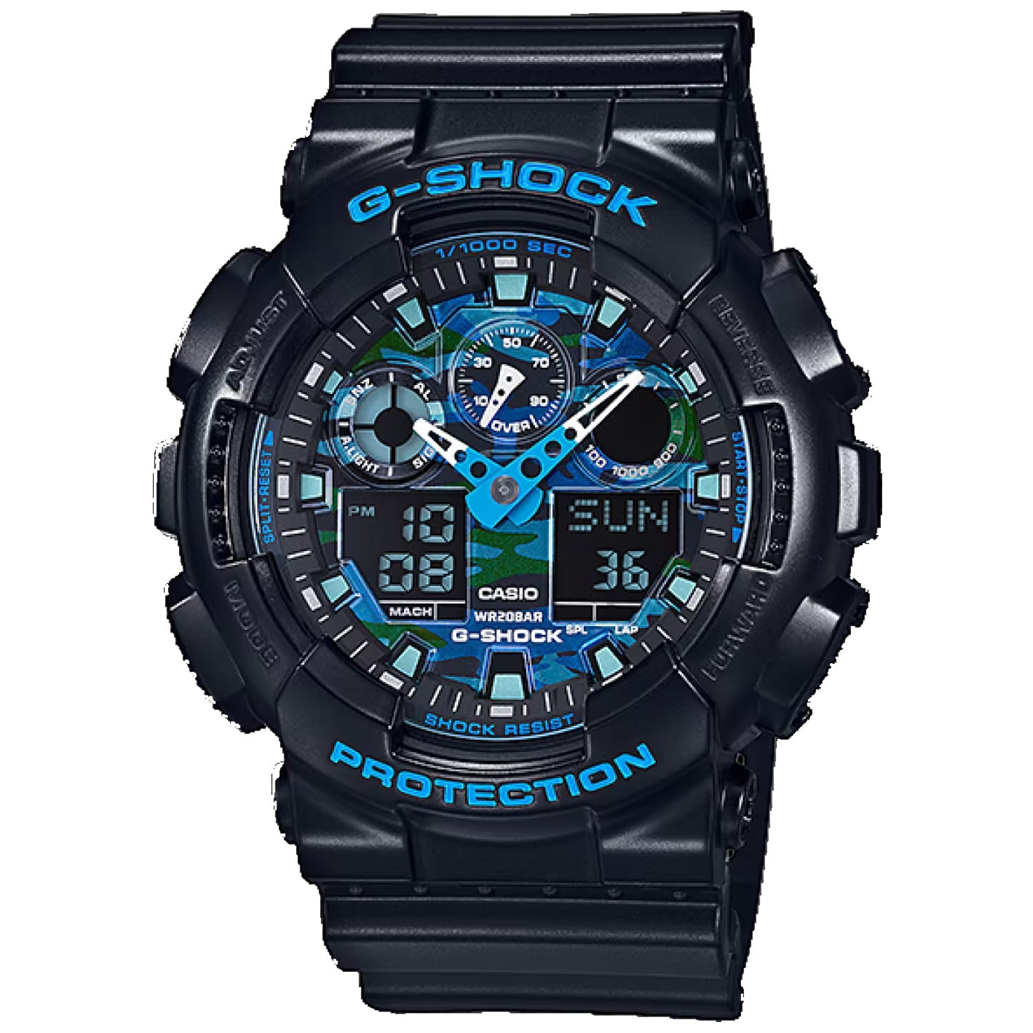 Casio Men's G-Shock GA-100 Series Blue Dial Watch - GA100CB-1A