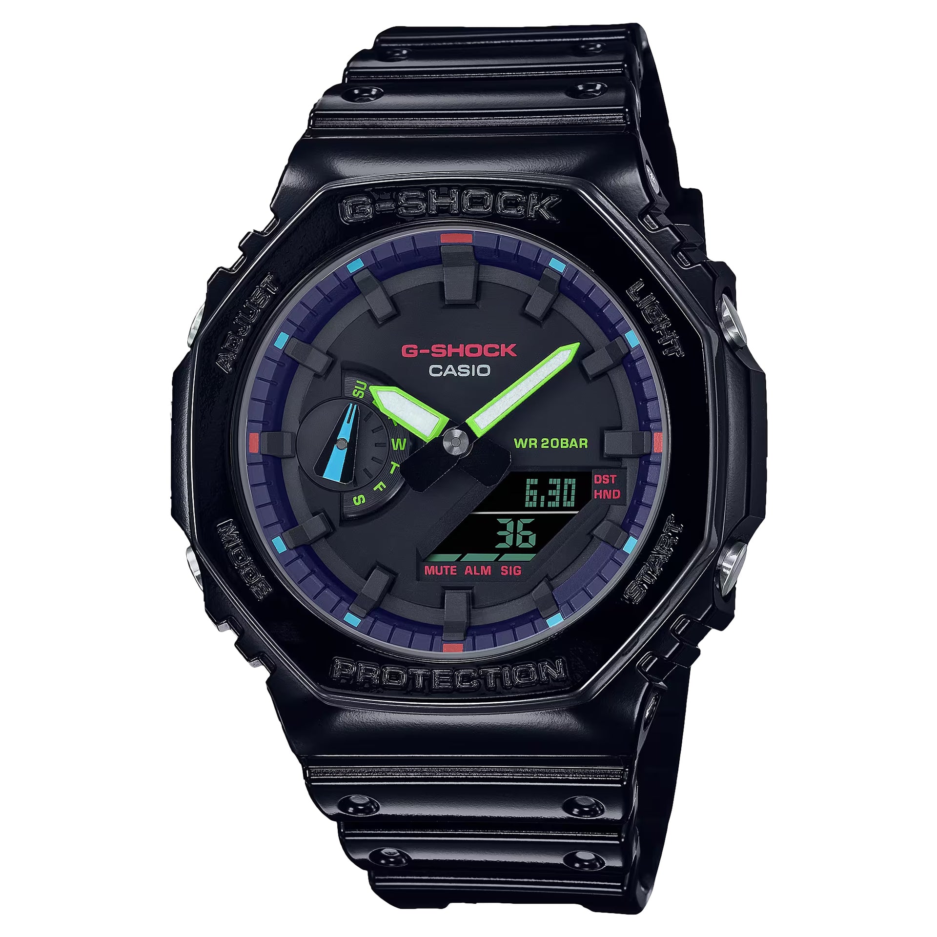 Casio Men's G-Shock Black Dial Watch - GA2100RGB-1A