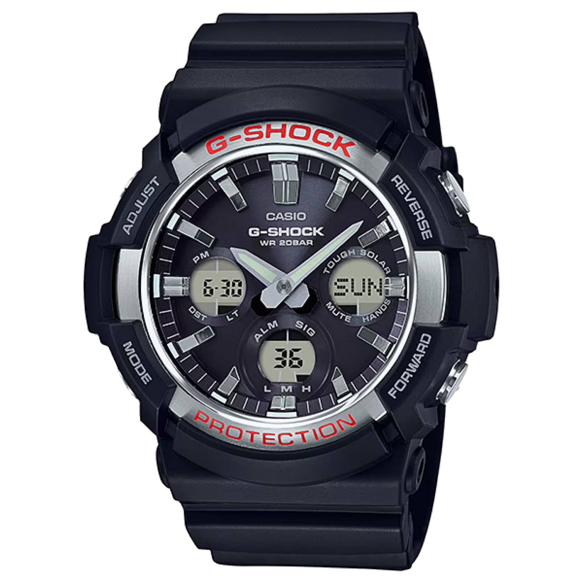 Casio G-SHOCK Men's Black Dial Analog/Digital Watch Black Resin Strap Tough Solar - GAS-100-1ADR